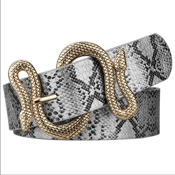 - Vintage Leather Snake buckle belt NEW Artisan Handcrafted Cobra Snake Buckle Leather Belt - Cellar  main image 2